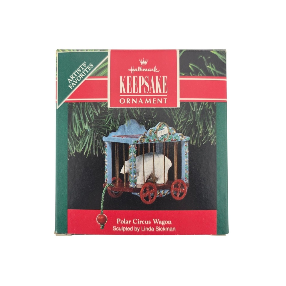 Hallmark Keepsake Ornament 1991 Polar Circus Wagon Linda Sickman QX439-9 Vintage